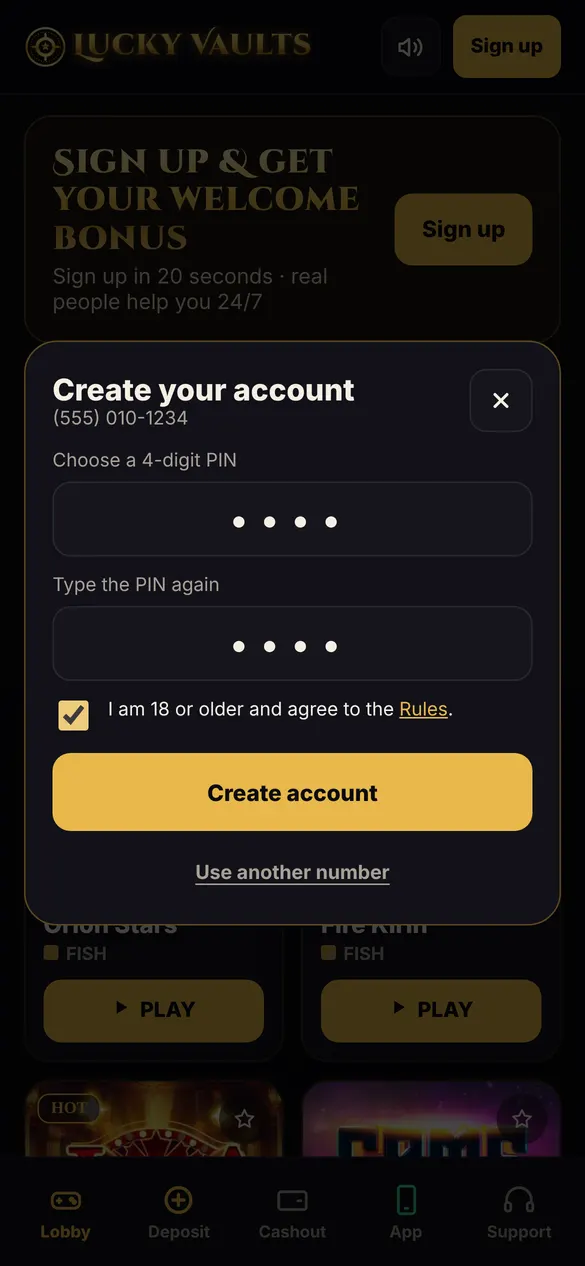 Choose a 4-digit PIN
